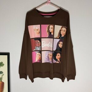 Barbie x Hybrid Apparel NWT brown sweatshirt size Large